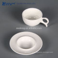 Hot sale white bone china xícara de café e saucers Custom Impresso bonito cerâmica chá xícaras e Saucers